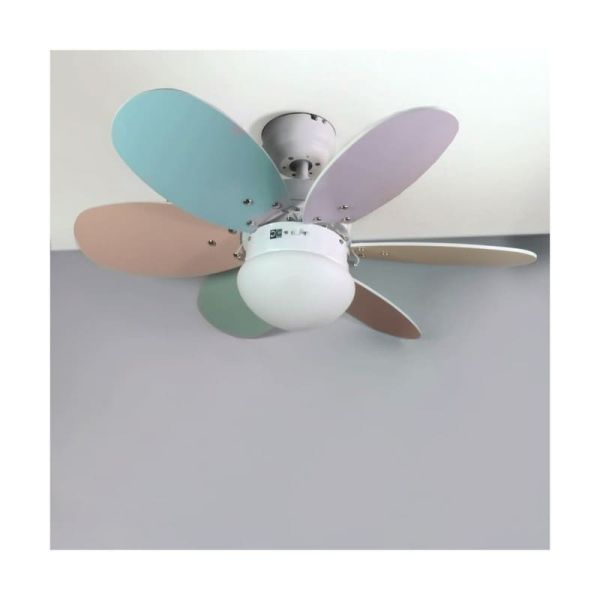 Ventilador de techo ORION madera contrachapado AC, con cuerdas suspendidas multicolor 1xE27