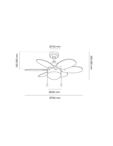 Ventilador de techo ORION madera contrachapado AC, con cuerdas suspendidas multicolor 1xE27