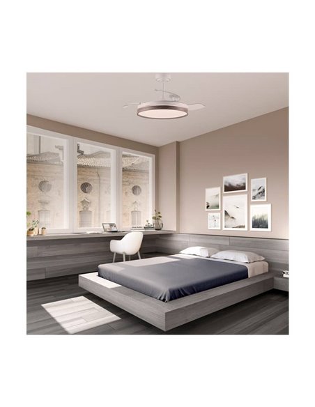 Ventilador de Techo LED con aspas plegables PANAM Ceniza 72W 7920Lm CCT