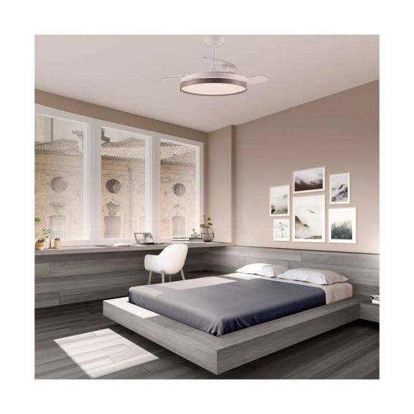 Ventilador de Techo LED con aspas plegables PANAM Ceniza 72W 7920Lm CCT