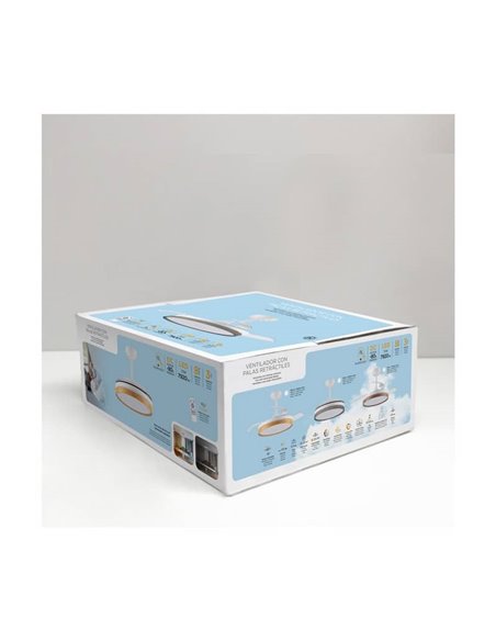 Ventilador de Techo LED con aspas plegables PANAM Ceniza 72W 7920Lm CCT