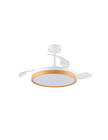 Ventilateur de Plafond LED à pales repliables PANAM Hêtre 72W 7920Lm CCT