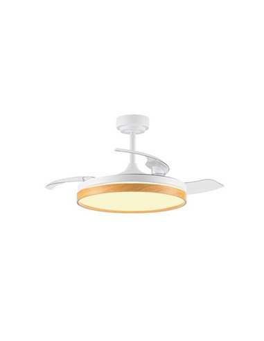 Ventilateur de Plafond LED à pales repliables PANAM Hêtre 72W 7920Lm CCT
