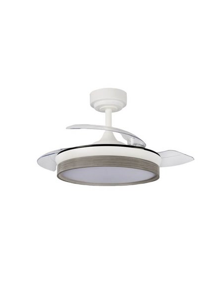 Ventilador de teto LED com lâminas dobráveis PANAM Mini Ash 46W 5520Lm CCT