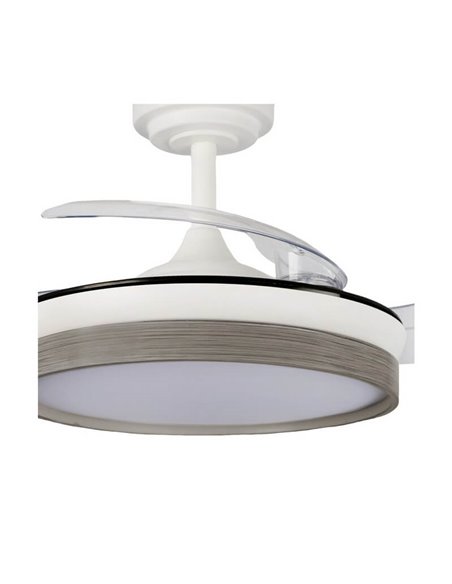 Ventilador de teto LED com lâminas dobráveis PANAM Mini Ash 46W 5520Lm CCT