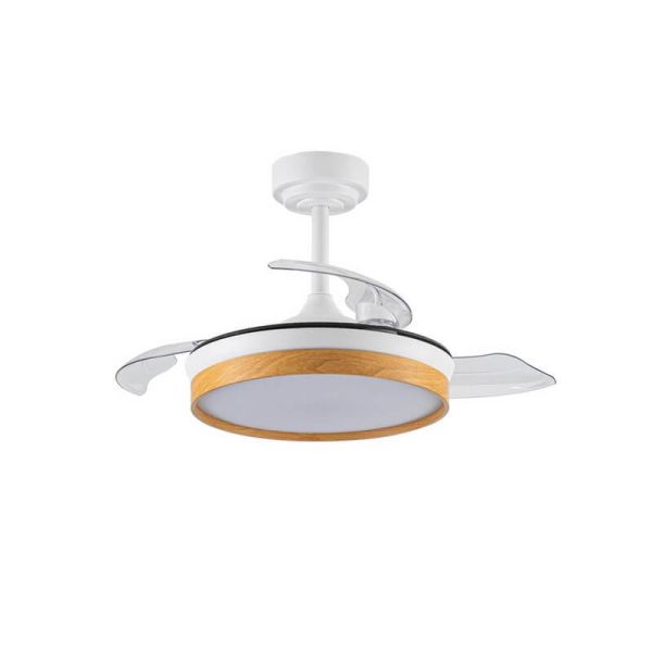Ventilateur de Plafond LED à pales repliables PANAM Mini Hêtre 46W 5520Lm CCT