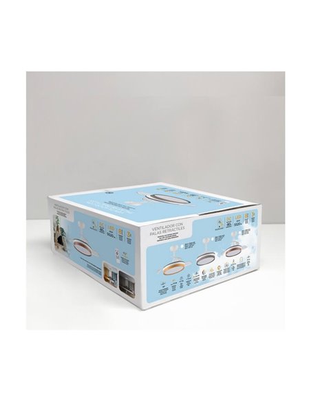 Ventilador de Techo LED aspas plegables PANAM Mini Cerezo 46W 5520Lm CCT