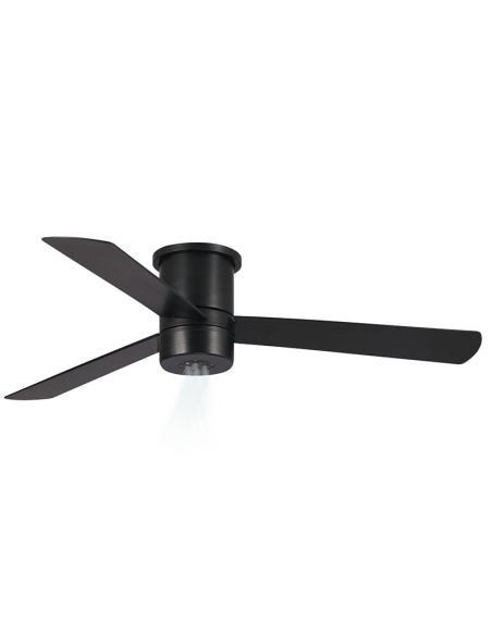 Ventilateur de plafond avec brumisateur noir MIST 23W pour extérieur IP44 adapté aux plafonds bas