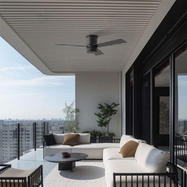 Ventilador de Techo con nebulizador MIST 23W negro para Exterior IP44 apto para techos bajos