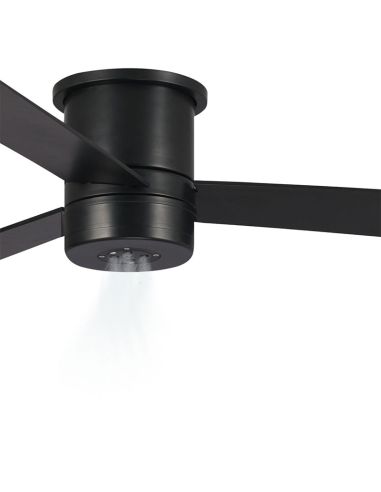 Ventilador de teto com nebulizador preto MIST 23W para exterior IP44 adequado para tetos baixos