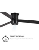 Ventilador de Techo con nebulizador MIST 23W negro para Exterior IP44 apto para techos bajos