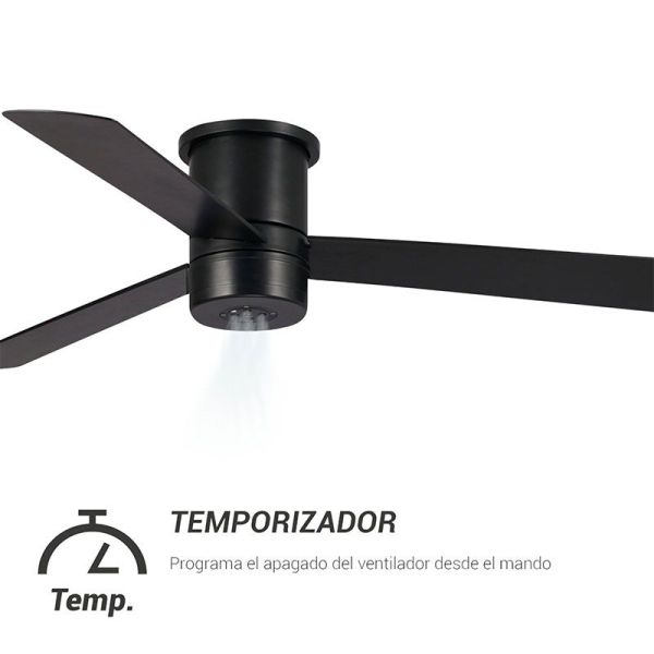 Ventilador de Techo con nebulizador MIST 23W negro para Exterior IP44 apto para techos bajos