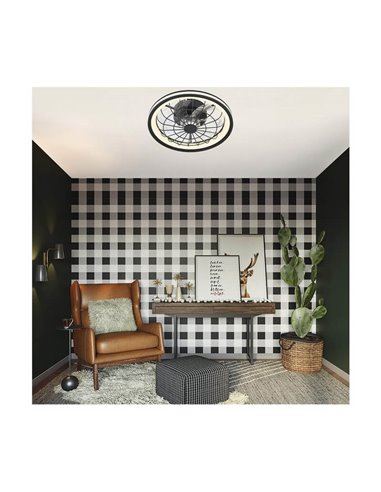 Ventilador Plafón LED circular de rejilla RAFALE 50W 4800Lm Dimmable 3000K/4000K/6000K