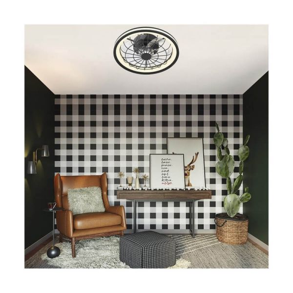 Ventilador Plafón LED circular de rejilla RAFALE 50W 4800Lm Dimmable 3000K/4000K/6000K