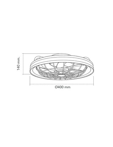 Ventilador Plafón LED circular de rejilla RAFALE 50W 4800Lm Dimmable 3000K/4000K/6000K