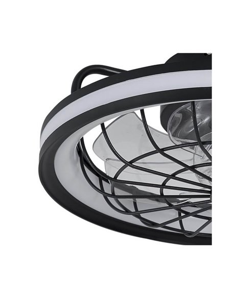 Ventilateur de plafond LED à grille circulaire RAFALE 50W 4800Lm variable 3000K/4000K/6000K