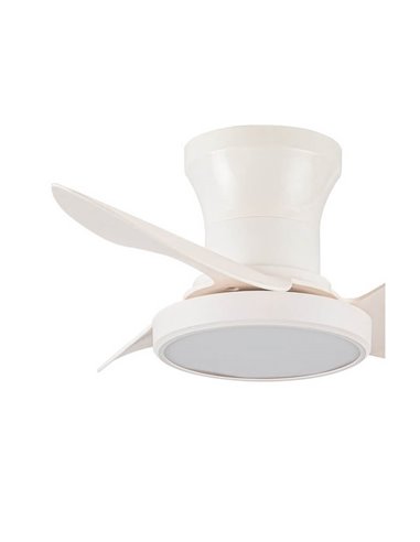 Ventilador de teto REEL LED branco, para teto baixo 20W 1900Lm CCT Dim