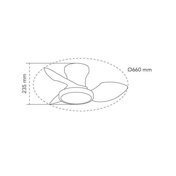 Ventilador de techo LED REEL Blanco, para techos bajos 20W 1900Lm CCT Dim