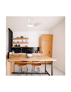 Ventilador de teto REEL LED branco, para teto baixo 20W 1900Lm CCT Dim 2