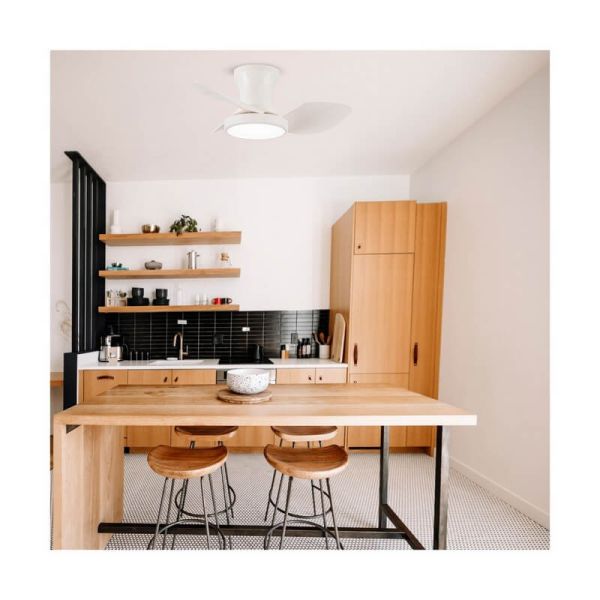 Ventilador de techo LED REEL Blanco, para techos bajos 20W 1900Lm CCT Dim