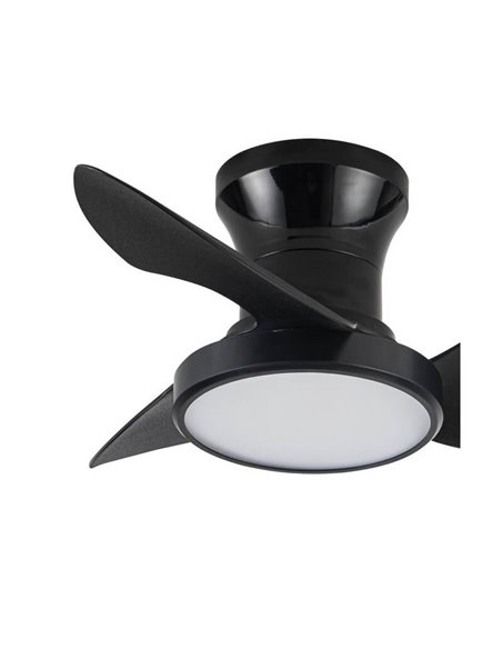 Ventilador de techo LED REEL Negro, para techos bajos 20W 1900Lm CCT Dim