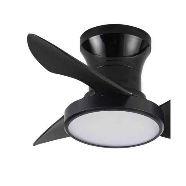 Ventilador de techo LED REEL Negro, para techos bajos 20W 1900Lm CCT Dim