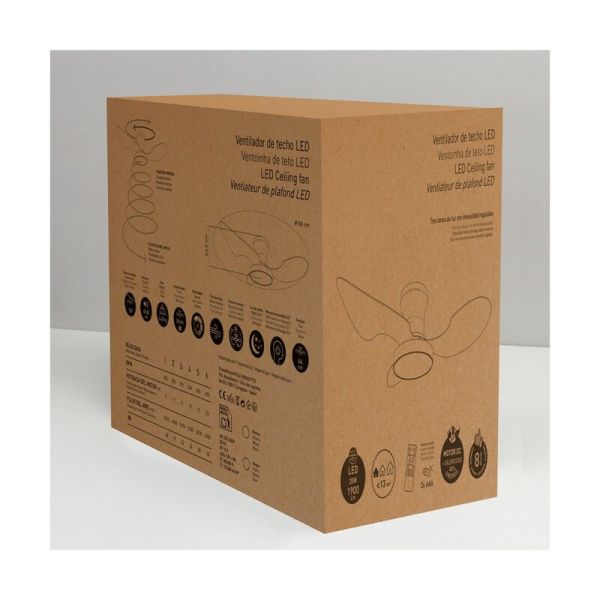 Ventilador de teto REEL preto LED, para teto baixo 20W 1900Lm CCT Dim