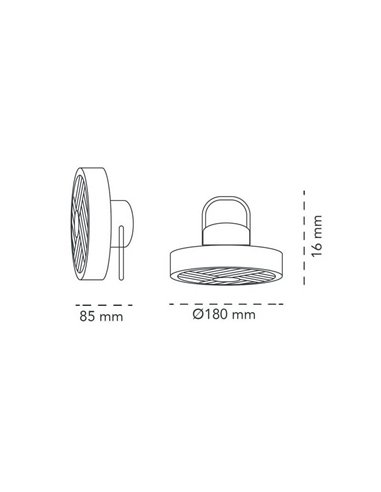 Ventilador portátil recargable LED SPLASH 5.5W 2 intensidades de luz + modo noche