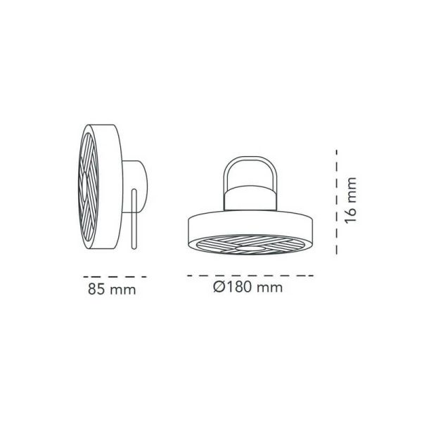 Ventilador portátil recargable LED SPLASH 5.5W 2 intensidades de luz + modo noche