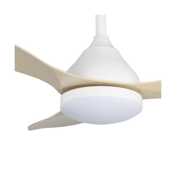 Ventilador de Techo LED STEL Blanco+Madera 20W 1900Lm CCT Dim 2 tijas