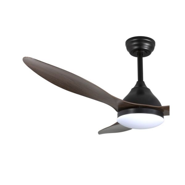 Ventilador de Techo LED STEL Negro+Madera 20W 1900Lm CCT Dim 2 tijas