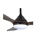 Ventilador de Techo LED STEL Negro+Madera 20W 1900Lm CCT Dim 2 tijas