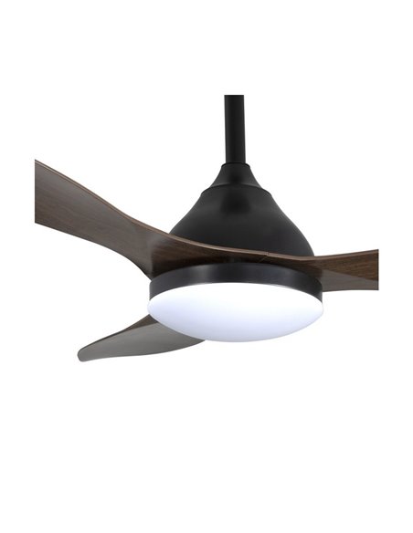 Ventilador de Techo LED STEL Negro+Madera 20W 1900Lm CCT Dim 2 tijas