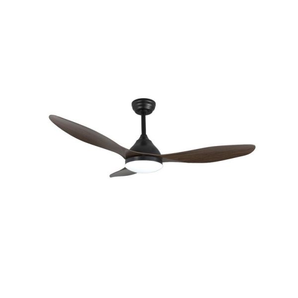 Ventilador de Techo LED STEL Negro+Madera 20W 1900Lm CCT Dim 2 tijas