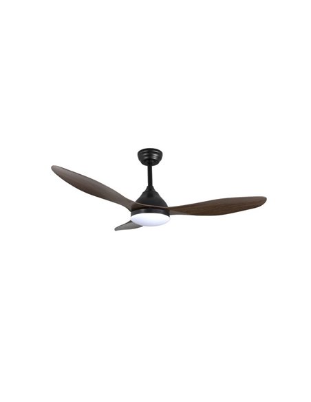 Ventilador de Teto STEL LED Preto+Madeira 20W 1900Lm CCT Dim 2 hastes