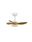 Ventilador de Techo LED STEL Mini S Blanco+Madera para habitaciones pequeñas 20W 1900Lm CCT Dim