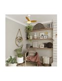 Ventilador de Techo LED STEL Mini S Blanco+Madera para habitaciones pequeñas 20W 1900Lm CCT Dim