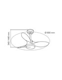 Ventilador de Techo LED STEL Mini S Blanco+Madera para habitaciones pequeñas 20W 1900Lm CCT Dim