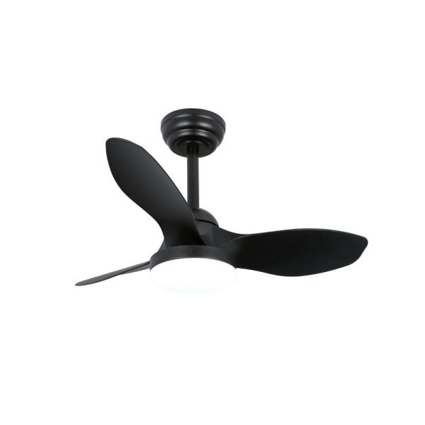 Ventilador de Techo LED STEL Mini S Negro para habitaciones pequeñas 20W 1900Lm CCT Dim