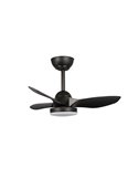 Ventilador de Techo LED STEL Mini S Negro para habitaciones pequeñas 20W 1900Lm CCT Dim