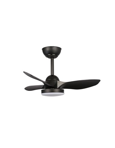 Ventilador de Techo LED STEL Mini S Negro para habitaciones pequeñas 20W 1900Lm CCT Dim