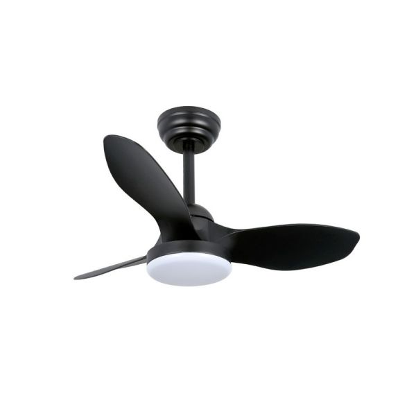 Ventilateur de Plafond LED STEL Mini S Noir pour petites pièces 20W 1900Lm CCT Dim