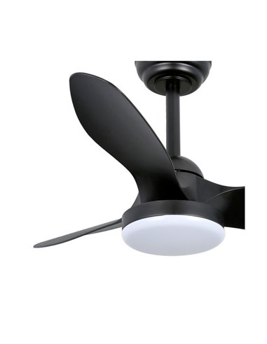 Ventilateur de Plafond LED STEL Mini S Noir pour petites pièces 20W 1900Lm CCT Dim