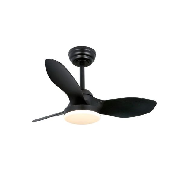 Ventilador de Techo LED STEL Mini S Negro para habitaciones pequeñas 20W 1900Lm CCT Dim