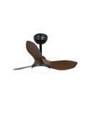 Ventilador de Techo LED STEL Mini S Negro+Madera 20W 1900Lm CCT Dim