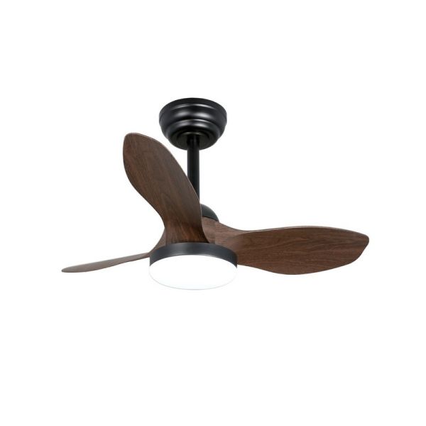 Ventilador de Techo LED STEL Mini S Negro+Madera 20W 1900Lm CCT Dim