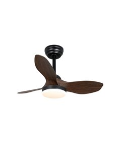 Ventilador de Techo LED STEL Mini S Negro+Madera 20W 1900Lm CCT Dim 2