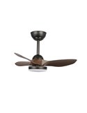 Ventilador de Techo LED STEL Mini S Negro+Madera 20W 1900Lm CCT Dim