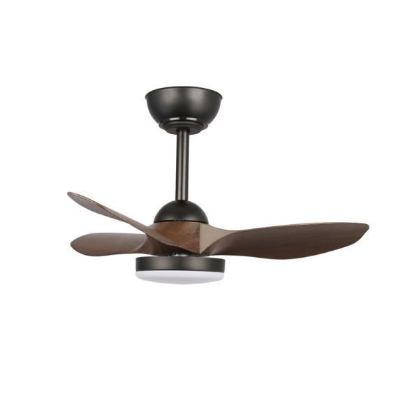 Ventilador de Techo LED STEL Mini S Negro+Madera 20W 1900Lm CCT Dim