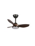 Ventilador de Techo LED STEL Mini S Negro+Madera 20W 1900Lm CCT Dim